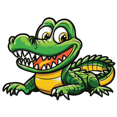 Obraz premium Crocodile Simple Vector Logo