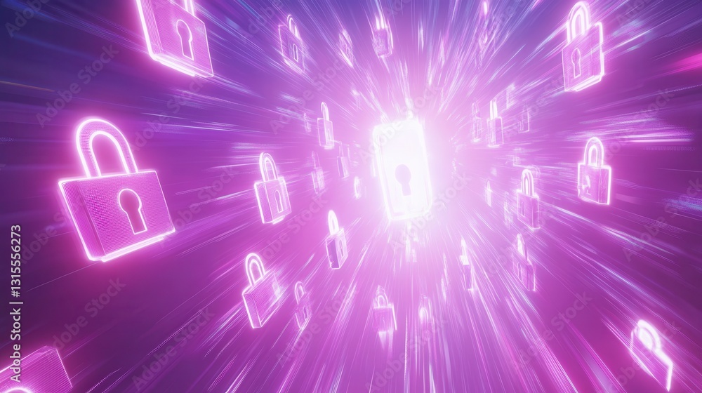 Poster digital security and privacy concept with locks background