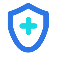 Fototapeta premium A Reassuring Blue Shield Embracing A Teal Cross Symbolizing Health And Protection With A Clean Minimalist Design