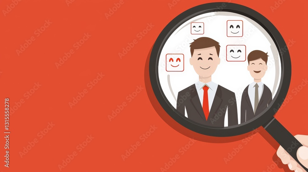 Poster minimal concept of service quality assessment concept, digital rating system with emoticon choices, 