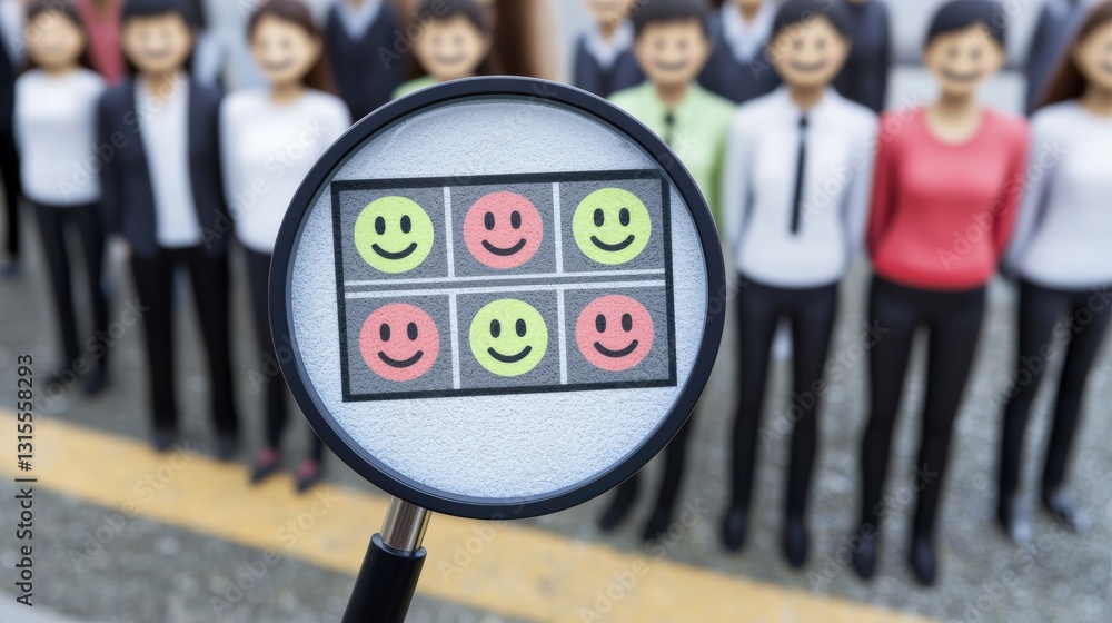 Poster minimal concept of service quality assessment concept, digital rating system with emoticon choices, 