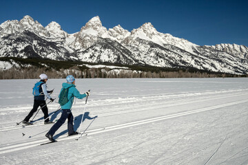 Cross country skiing; Grand Teton NP; Wyoming