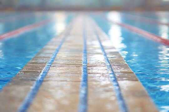 Pool lane dividers, indoor aquatic center