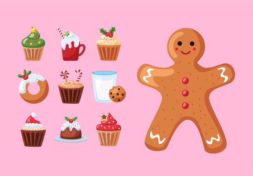 Colorful Christmas Holiday Sweets Dessert Set