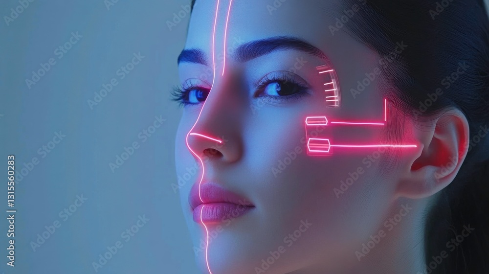 Poster futuristic scanning device in laboratory setting