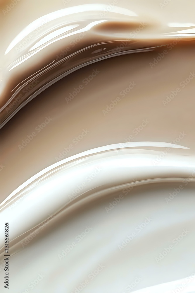 Poster smooth flowing curves in brown and white create an elegant abstract background with gentle gradients