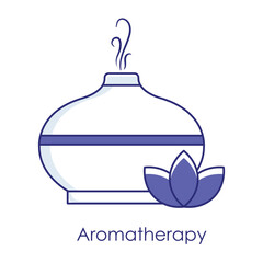Aromatherapy Icon – A Diffuser Releasing Fragrant Steam with Minimalist Design.