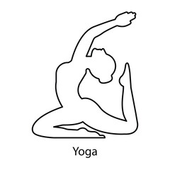 Yoga Icon – A Person in a Tree Pose with a Minimalist Outline Design.