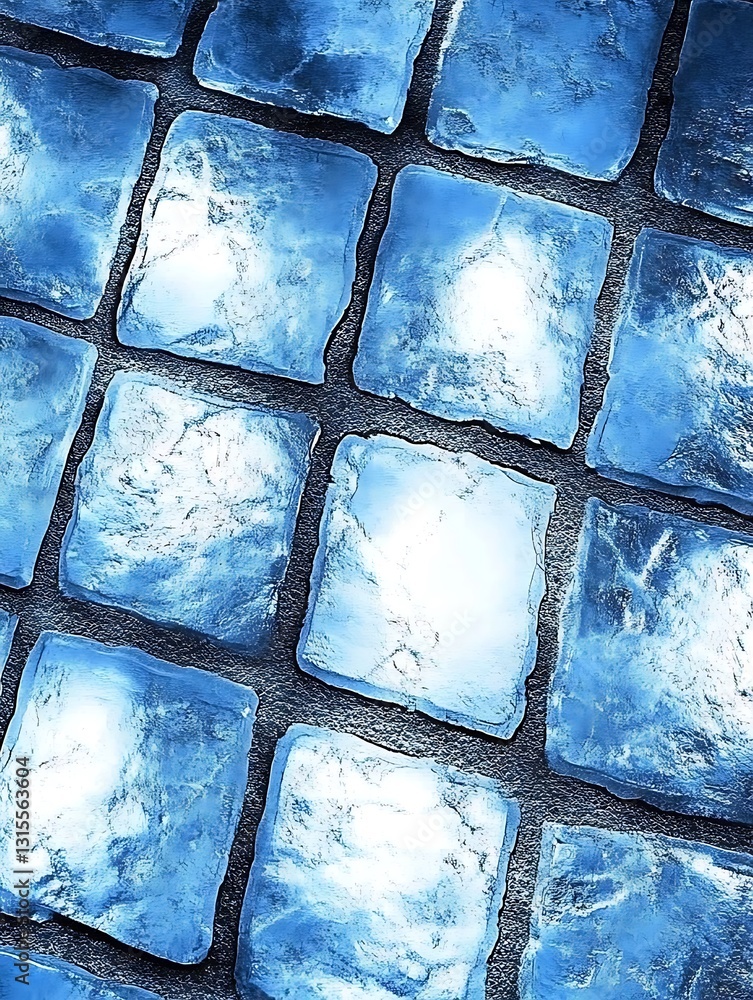 Aufkleber abstract blue ice cubes background with refreshing cold pattern design