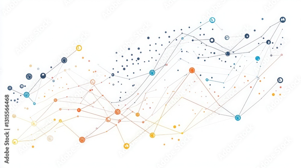 Poster interconnected global network abstract background for business strategy
