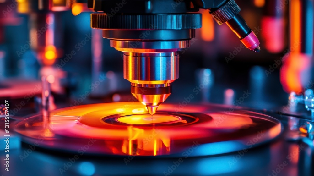 Poster high-tech scanning device in vibrant laboratory setting