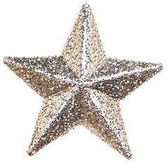 Sparkling Gold Star Ornament on Black Background for Festive Decoration