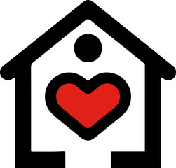 Home and love concept with house and heart icons