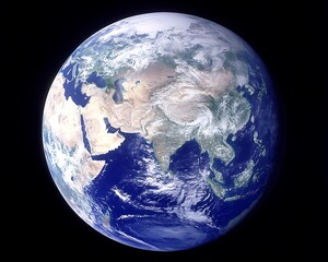 Earth's view from space, showing Asia