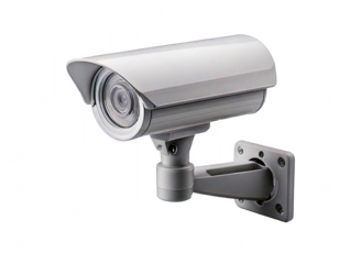 cctv security camera isolated on transparent background, PNG file, video surveillance camera, security camera isolated on white