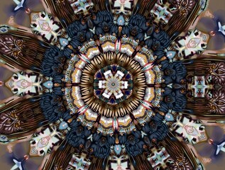 Obraz premium Intricate 3d kaleidoscope pattern creating hypnotic visual effect