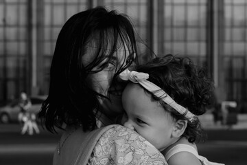 Mother and daughter enjoying a joyful picnic, running in the park, playing by the lake, and having fun in a lavender field. Bright outfits, summer vibes, and heartfelt family moments.