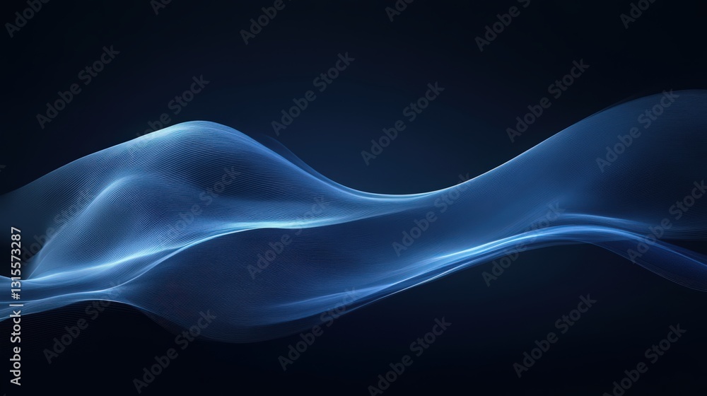 Poster dynamic blue wave flowing on a dark backdrop creating a sense of motion