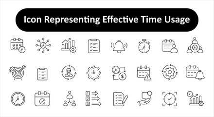 Comprehensive Workflow and Planning Icon Set:  Task Planning and Efficiency Icon Pack.