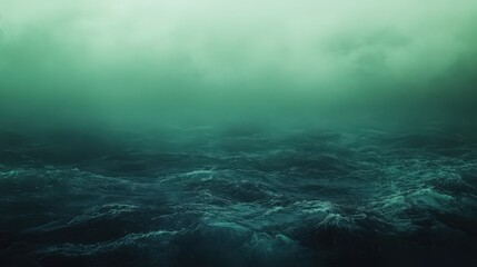 Obraz premium Emerald sea vista with gentle waves and atmospheric lighting effect