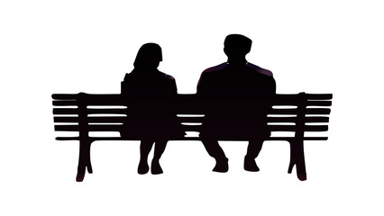 Elderly couple sitting together on a park bench enjoying nature