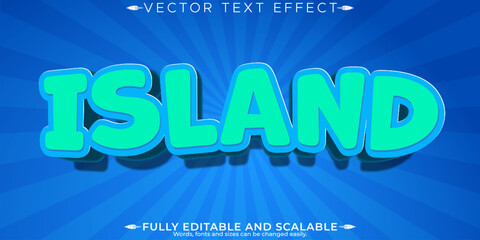 Island editable text effect, editable beach and tropical text style