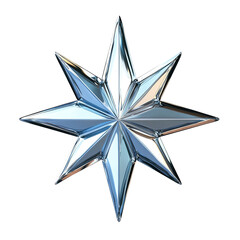 Obraz premium Captivating Eight Pointed Star Shines with Silver Reflections on Black