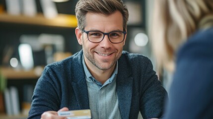 Customer making a payment using a debit card