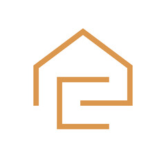 Letter c house real estate minimal logo
