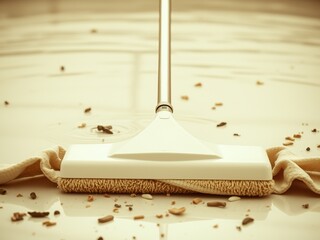 Vintage Floor Buffer, Water, Fabric, Debris Arrangement