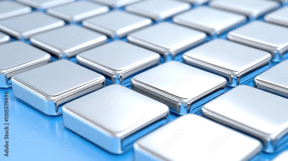 Poster chrome square grid background texture for abstract futuristic design, technology concept