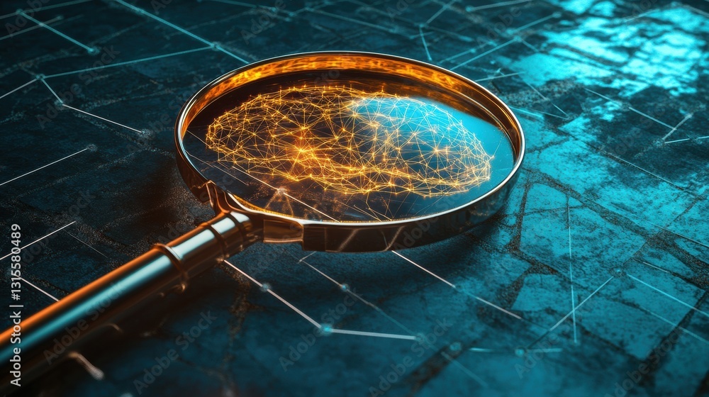 Aufkleber Exploring the complexity of artificial intelligence under a magnifying glass for transparency and accountability