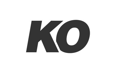 KO Techno Editable Font Logo For Corporate Branding. Bold, Futuristic Design With Unique Typographic Ideas. Minimal Custom Type And Dynamic Letter