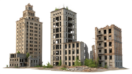 Business buildings, Skyscrapers in business quarter in Sao Paulo in isolated on white background.  PNG, AI Generated 