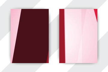 Pink, maroon brochure mockups; angled background