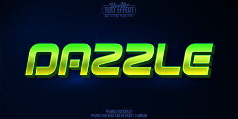 Obraz premium Dazzle editable text effect, customizable green and sparkle 3d font style