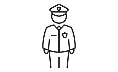 警察官のアイコン シンプルな線画イラスト