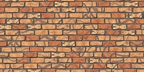 Brick Wall with a Hidden Animal Camouflage Pattern