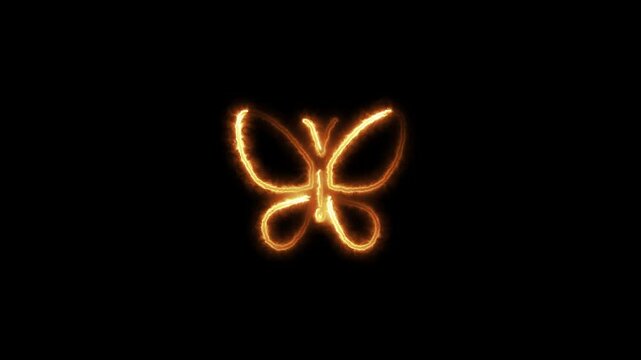A neon butterfly icon with a glowing animation effect.A vibrant neon butterfly icon, featuring a mesmerizing animation.