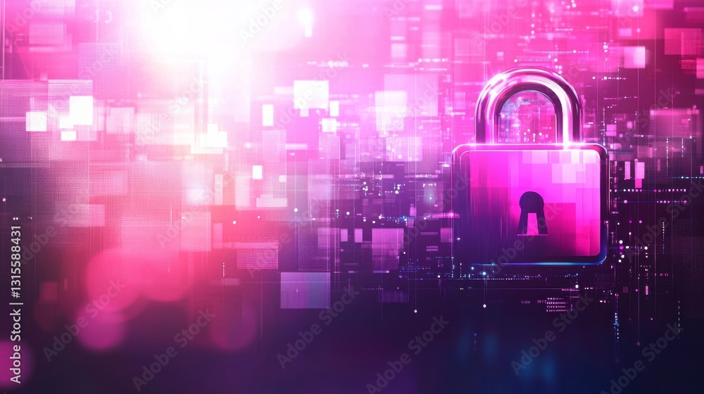 Aufkleber secure digital interface with bright light background