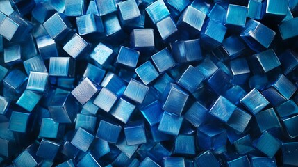 Abstract Blue Cubes Background Texture Digital Art Modern Design Geometric Shapes Shiny Cubes Pattern Bright Blue Metal Cubes 3D Render Illustration  