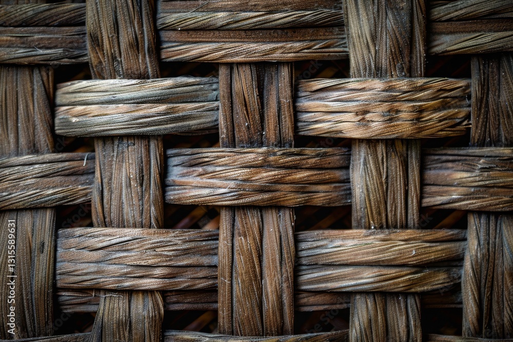 Poster detailed image of a woven baskets intricate pattern and texture, woven, basket-like texture with int