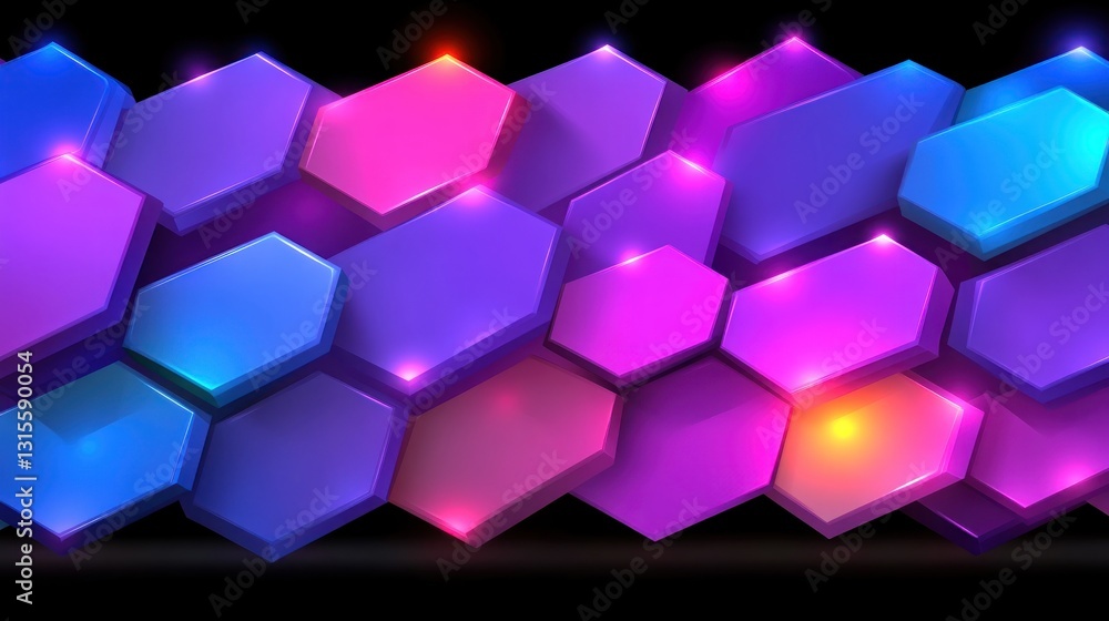 Aufkleber colorful geometric hexagons pattern. graphic element for web design, abstract background