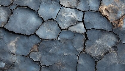 Obraz premium Detailed abstract close up of textured cracked stone surface