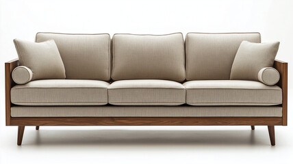 Fototapeta premium Modern sofa with clean lines, a minimalist design, and neutral tones