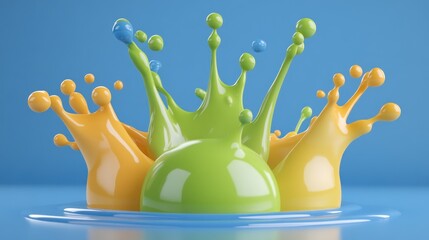 Colorful paint crown splash background. Possible uses creative presentations, arts, or education