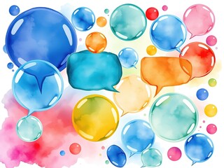 Colorful Abstract Watercolor Bubble Set