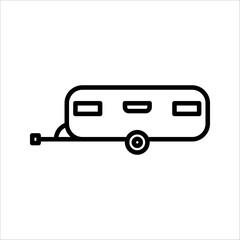 caravan Icon Symbol isolated white background. vector illustration. color editable.