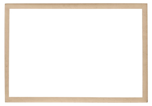 Retro sepia photo paper frame isolated on transparent background. Scanned material for retro photo frames and templates	
