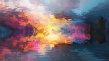 Beautiful Colorful Reflections in Water at Sunset Creating a Peaceful and Serene Nature Scene